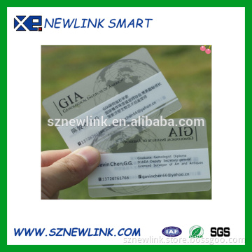 PVC material clear plastic business cards